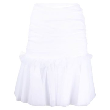 tulle ruffled-hem skirt