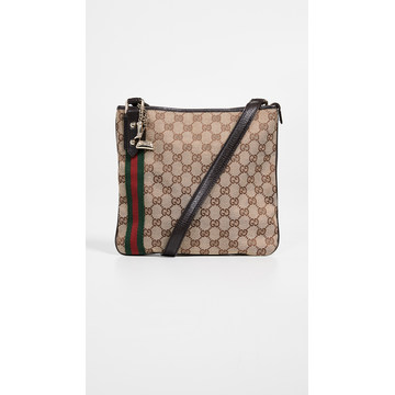 Gucci Jolicoeur 棕色帆布信使包