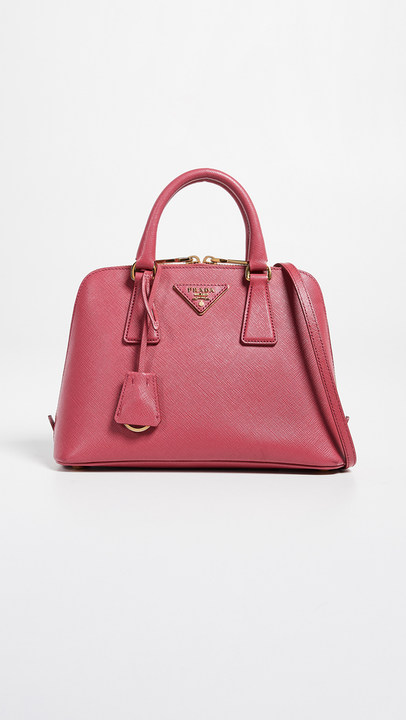 Prada Pink Saffiano Promenade 小号公文包展示图