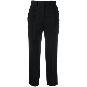 frill trim cropped trousers