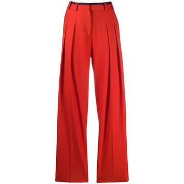 straight-leg pleated waist trousers