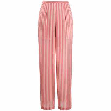 high-rise striped trousers