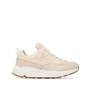 beige Montegrappa leather sneakers
