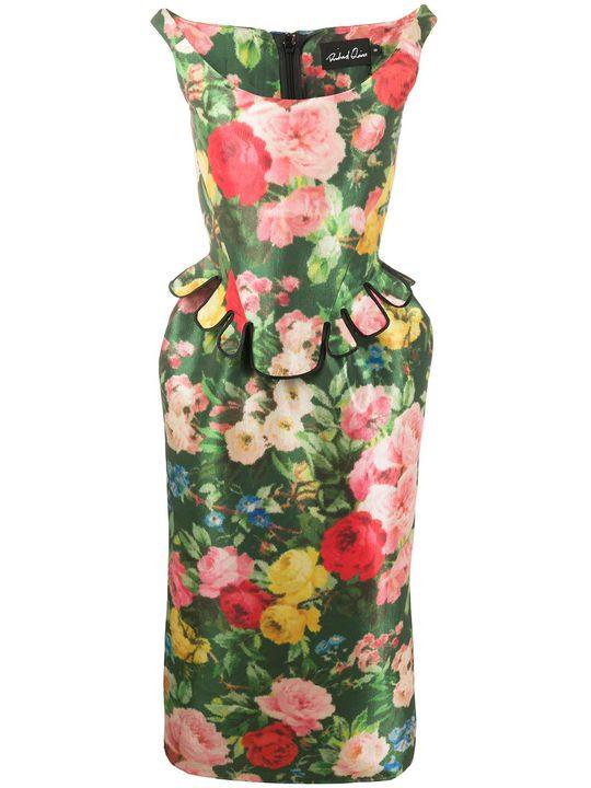 bustier floral print dress展示图