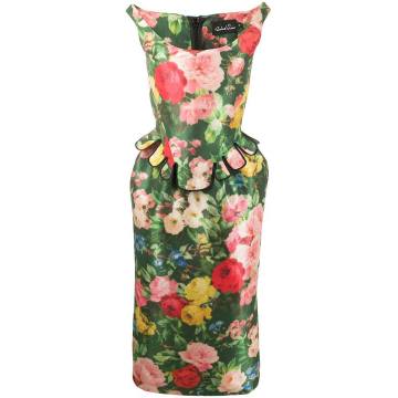 bustier floral print dress
