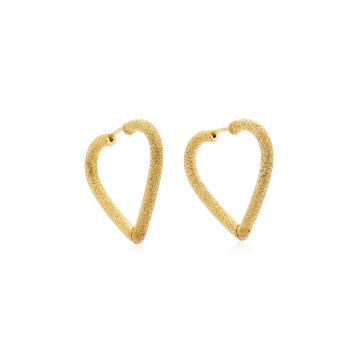 Florentine Finish Small Heart Hoops
