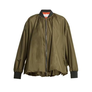 Oversized zip-through silk jacket