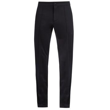 Side-stripe slim-leg cady track pants