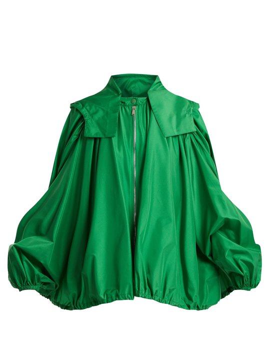 Oversized hooded silk jacket展示图