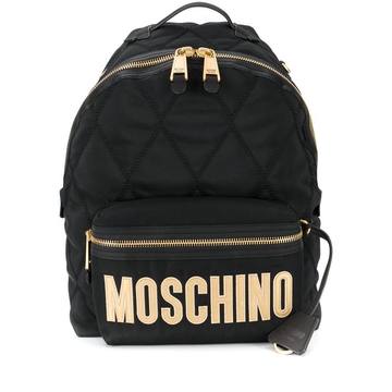 quilted logo backpack