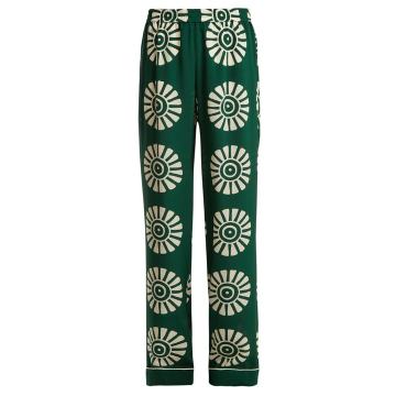 Medallion-print silk pyjama trousers