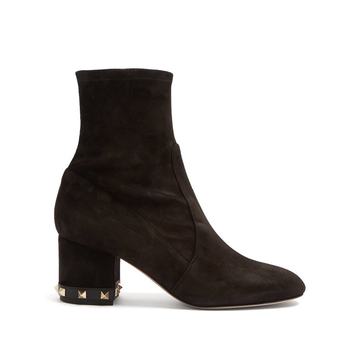 Rockstud suede ankle boots