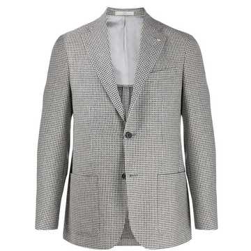 single breasted check blazer