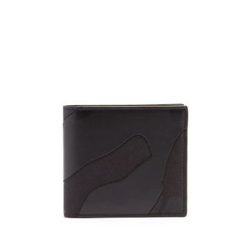 Camouflage leather and canvas wallet