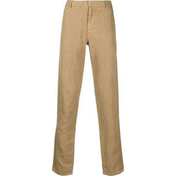 straight leg lien trousers