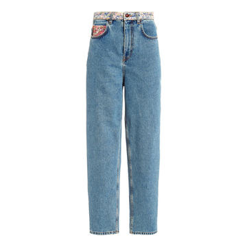 Liberty Print-Detailed Straight-Leg Jeans