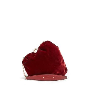 Carry Secrets heart-shaped velvet bag