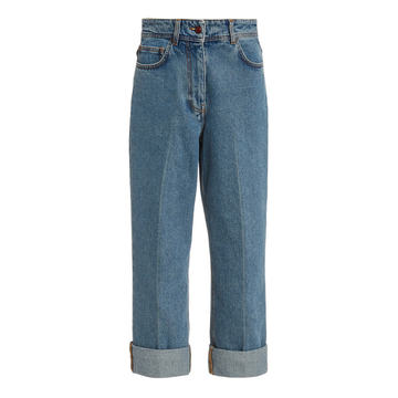 High-Rise Cropped Denim Jeans