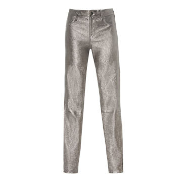 Metallic Leather Pants