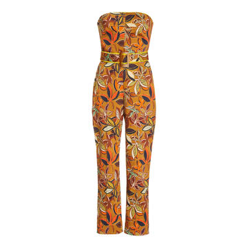 Courba Belted Stretch-Cotton Jumpsuit