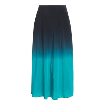 Kelly Ombre Silk Midi Skirt