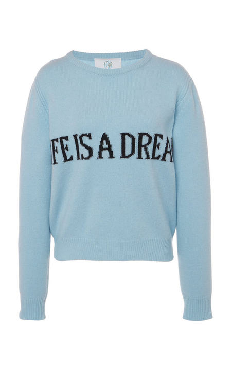 "Life Is A Dream" Eco-Cashmere Cropped Sweater展示图