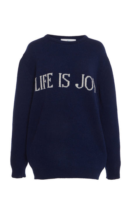 "Life Is Joy" Eco-Cashmere Sweater展示图