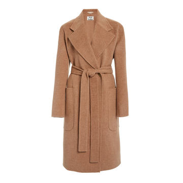 Carice Double Oversized Belted Wool Coat