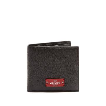 Micro-Rockstud embellished leather wallet