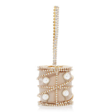 Bagliore Pearl-Embellished Top Handle Bag