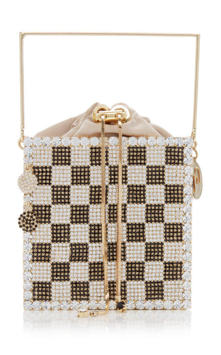 Dama Crystal Chessboard Top Handle Bag展示图