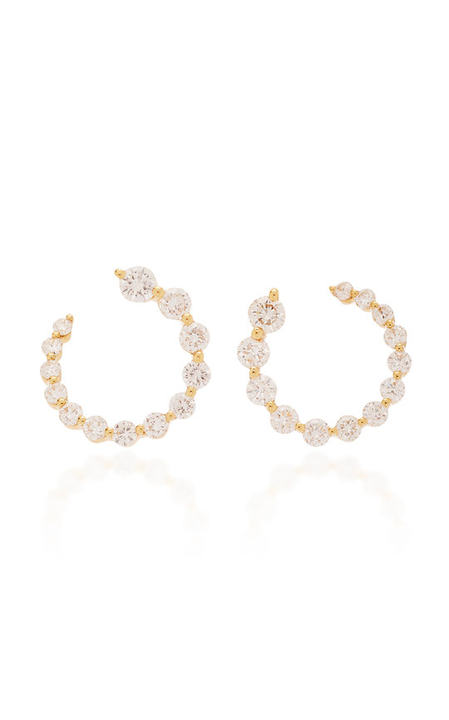 Garland 18K Gold Diamond Hoop Earrings展示图