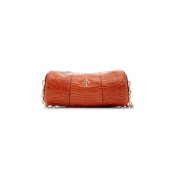 Mini Cylinder Shoulder Bag in Orange