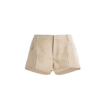 Linen-Blend Mini Shorts