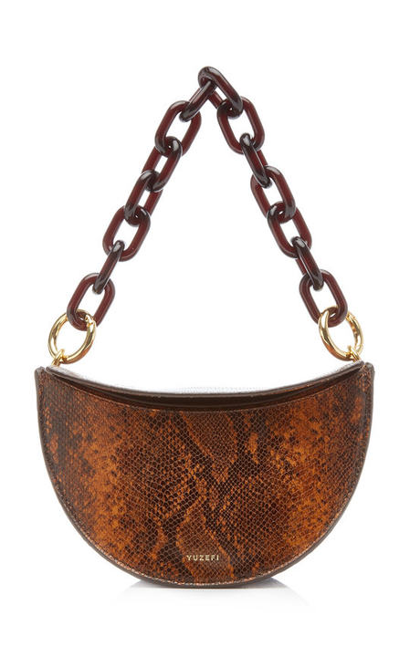 Doris Snake-Effect Leather Shoulder Bag展示图