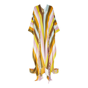 Striped Silk-Twill Caftan