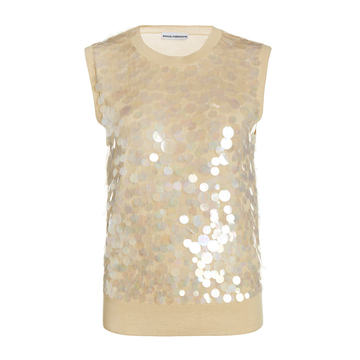 Sequined Wool-Silk Sweater Vest