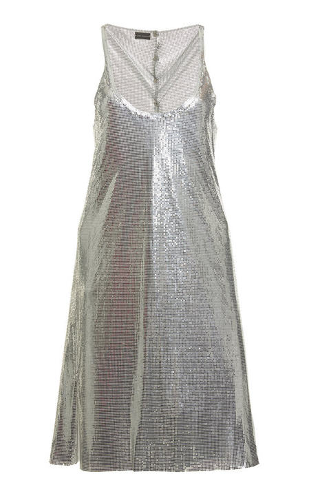 Sleeveless Metallic Mesh Dress展示图