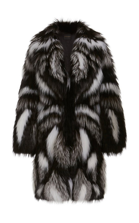 Two-Tone Faux Fur Coat展示图