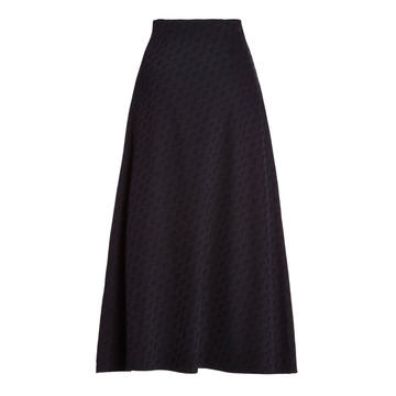 Cobra Logo-Print Jersey A-Line Midi Skirt