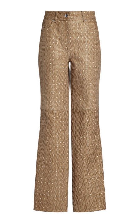 Rosita Embellished Snakeskin-Effect Leather Pants展示图