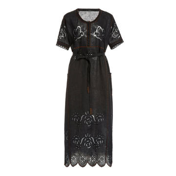 Love In The Air Broderie Anglaise Linen Midi Dress