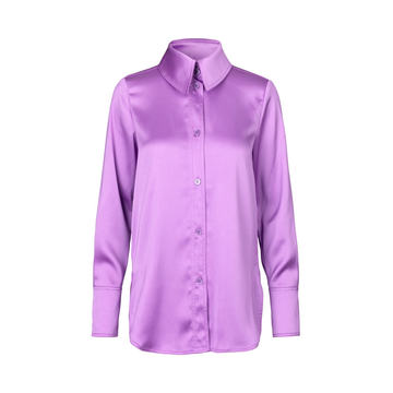 James Satin Button-Down Top