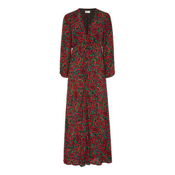 Katie Paisley Crepe Midi Dress