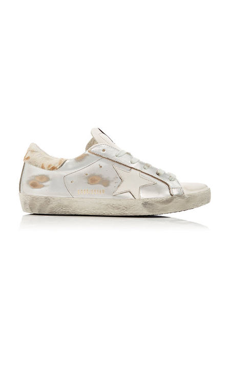 Superstar Distressed Printed Leather Sneakers展示图