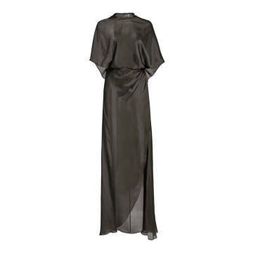 Wrap Front Chiffon Gown