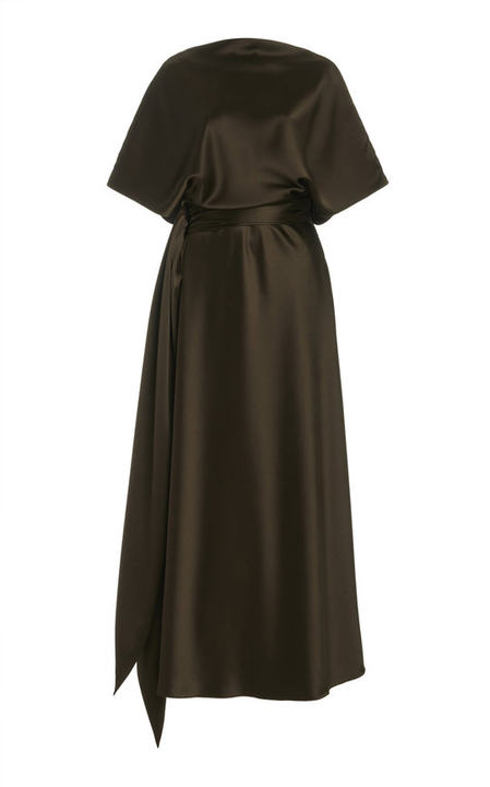 Draped Silk Maxi Dress展示图