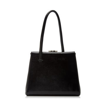 Madame Patent Leather Top Handle Bag