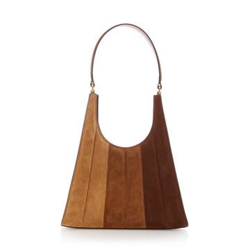 Mini Moon Striped Suede Shoulder Bag