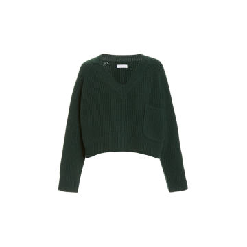 Melissa Ribbed-Cashmere Cropped Sweater